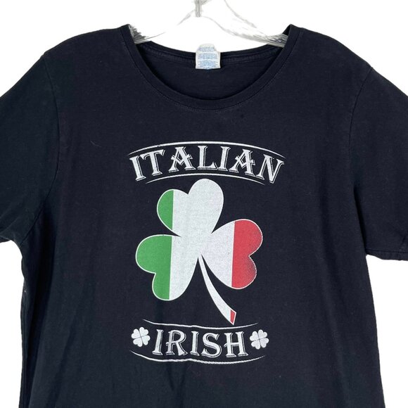 Port & Company Tshirt Italian Irish Womens XL Black Short Sleeves - Picture 3 of 8